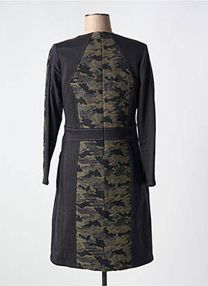 Robe mi-longue imprimé fantaisie manches longues vert MERI & ESCA femme