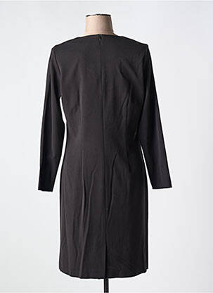 Robe mi-longue manches longues manches longues noir GUY DUBOUIS femme