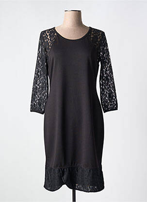 Robe mi-longue manches 3/4 manches 3/4 noir MERI & ESCA femme