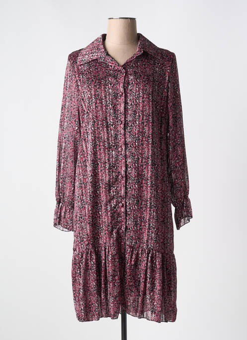 Robe mi-longue rouge COULEURS DU TEMPS pour femme