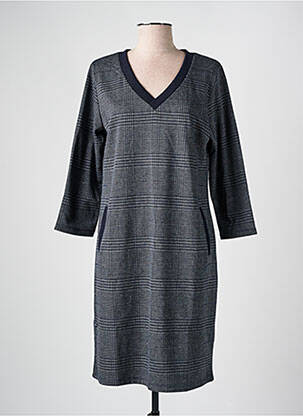 Robe mi-longue manches longues manches longues bleu ÉTYMOLOGIE femme