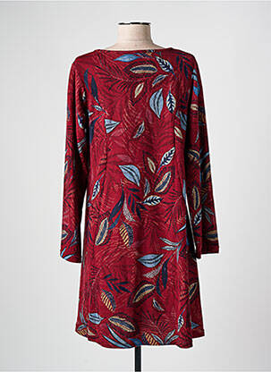 Robe courte coupe évasée manches longues rouge PALME femme