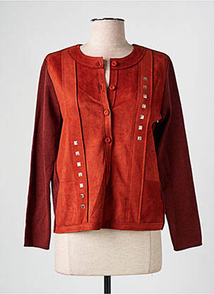 Veste casual col rond orange I.ODENA femme