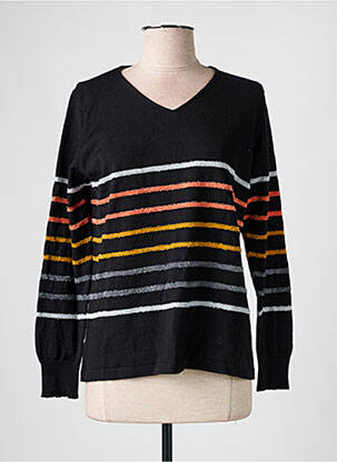 Pull stretch manches longues noir I.ODENA femme