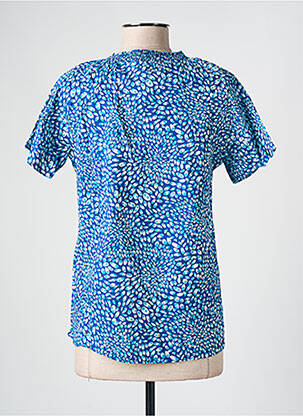 Blouse manches courtes manches courtes bleu ÉTYMOLOGIE femme