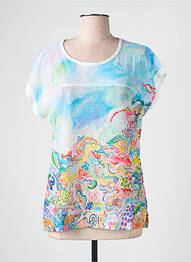 T-shirt imprimé fantaisie manches courtes bleu TELMAIL femme