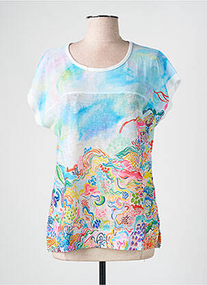 T-shirt imprimé fantaisie manches courtes bleu TELMAIL femme