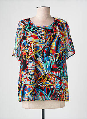 Blouse légère et transparente manches courtes noir GRIFFON femme