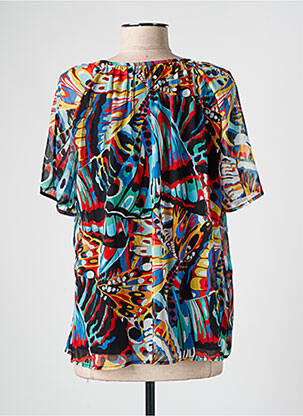 Blouse légère et transparente manches courtes noir GRIFFON femme
