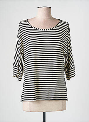 T-shirt coupe droite manches 3/4 noir TELMAIL femme