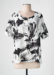 Blouse imprimé fleurs manches courtes noir GRIFFON femme