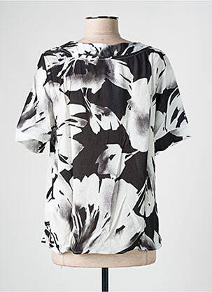 Blouse tissage popeline manches courtes noir GRIFFON femme
