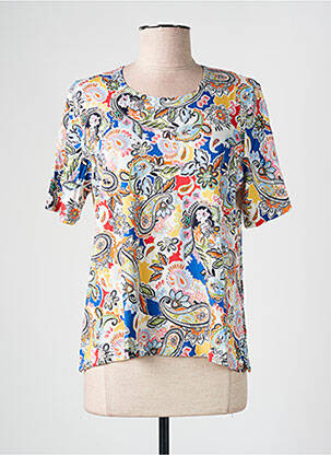 T-shirt stretch manches courtes bleu GRIFFON femme