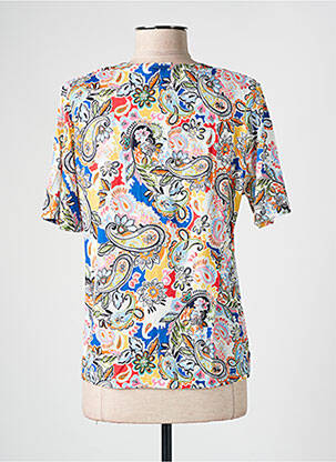 T-shirt stretch manches courtes bleu GRIFFON femme