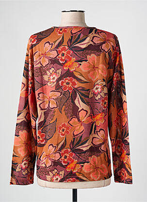 Pull coupe droite manches longues orange GRIFFON femme