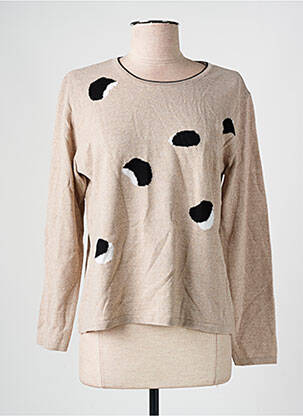 Pull coupe droite manches longues beige I.ODENA femme