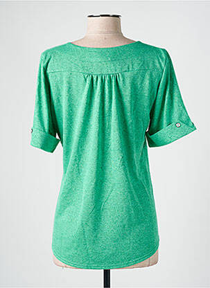 T-shirt col v manches courtes vert GEVANA femme