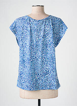 T-shirt imprimé fantaisie manches courtes bleu ÉTYMOLOGIE femme