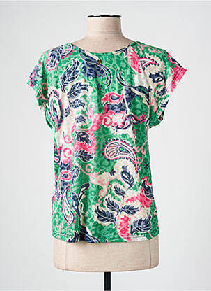 T-shirt imprimé fantaisie manches courtes vert ÉTYMOLOGIE femme