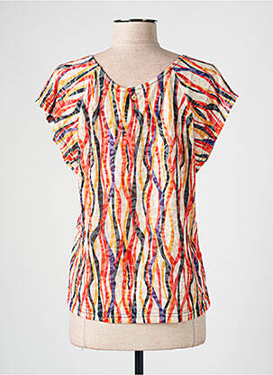 T-shirt imprimé fantaisie manches courtes orange ÉTYMOLOGIE femme
