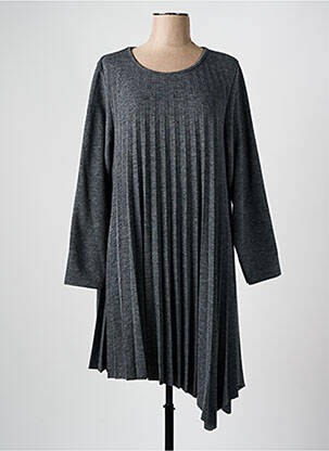 Robe mi-longue manches longues manches longues gris FRANCK ANNA femme