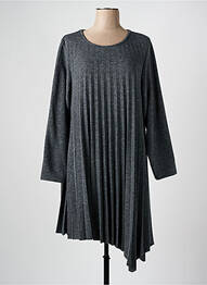Robe mi-longue manches longues manches longues gris FRANCK ANNA femme