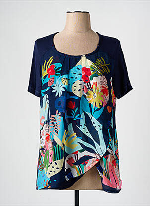 T-shirt coupe droite manches courtes bleu BAGORAZ femme