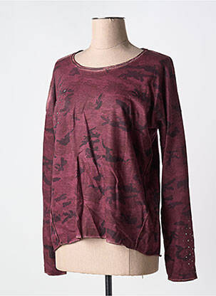 Sweat-shirt stretch manches longues rouge MERI & ESCA femme