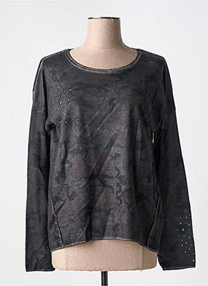 Sweat-shirt stretch manches longues gris MERI & ESCA femme