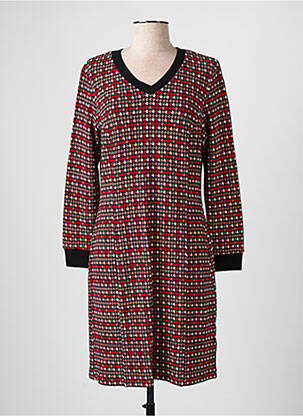 Robe mi-longue manches longues manches longues rouge GUY DUBOUIS femme