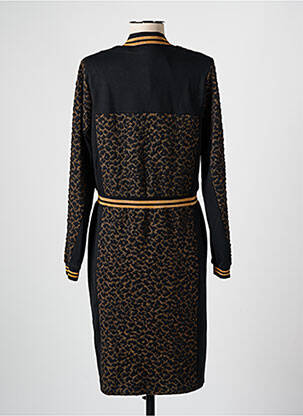 Robe mi-longue imprimé fantaisie manches longues noir MERI & ESCA femme