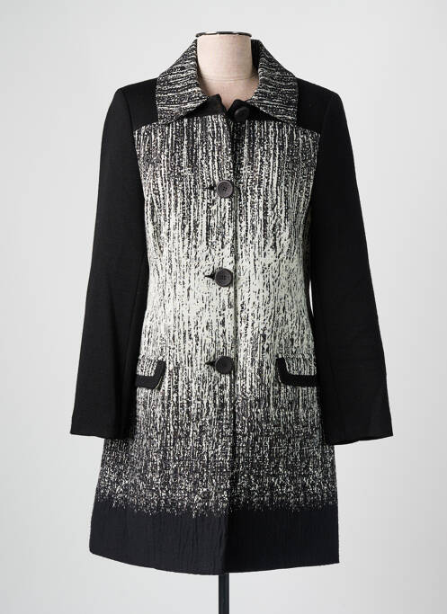Manteau long noir FRANCE RIVOIRE pour femme