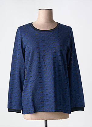 T-shirt coupe droite manches longues bleu GUY DUBOUIS femme