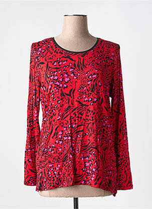 T-shirt stretch manches longues rouge GUY DUBOUIS femme