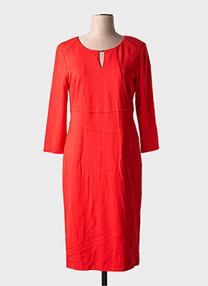 Robe mi-longue manches 3/4 manches 3/4 rouge GUY DUBOUIS femme