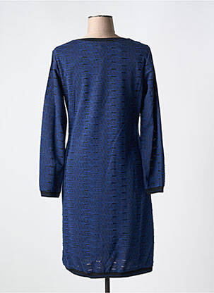 Robe mi-longue manches longues manches longues bleu GUY DUBOUIS femme