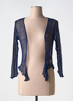 Gilet manches longues manches 3/4 bleu MARBLE femme