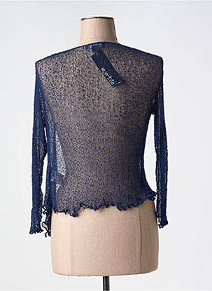 Gilet manches longues manches 3/4 bleu MARBLE femme