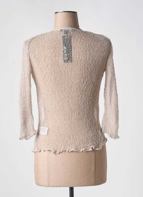 Gilet manches longues beige MARBLE pour femme