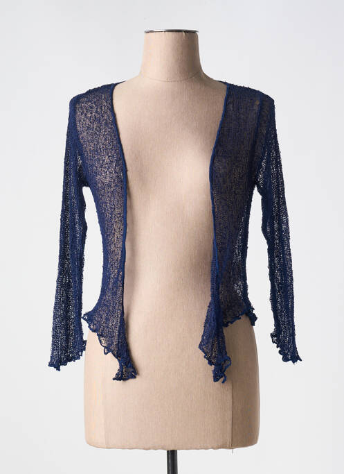 Gilet manches longues bleu MARBLE pour femme