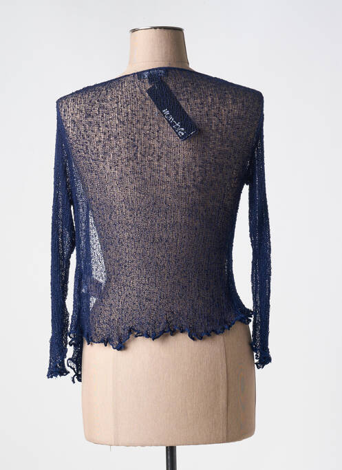 Gilet manches longues bleu MARBLE pour femme