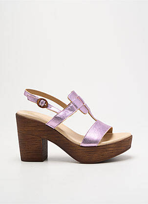 Sandales/nu pieds semi compensé talon de 7 à 9cm violet QOO TUM femme
