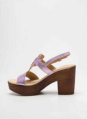 Sandales/nu pieds semi compensé talon de 7 à 9cm violet QOO TUM femme