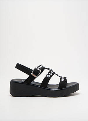 Sandales/nu pieds tissage satiné talon de 4 à 6cm noir AGORÀ femme