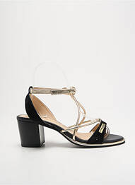 Sandales/nu pieds tissage satiné talon de 4 à 6cm noir LES TROPEZIENNES PAR M.BELARBI femme