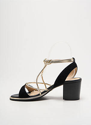 Sandales/nu pieds tissage satiné talon de 4 à 6cm noir LES TROPEZIENNES PAR M.BELARBI femme