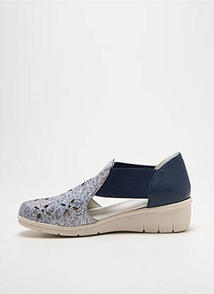 Sandales/nu pieds tissage satiné talon de 4 à 6cm bleu ARIMA femme