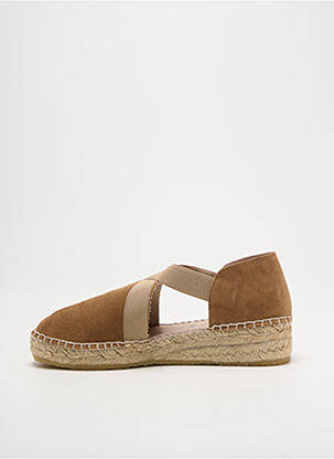 Espadrilles nubuck talon plat jusqu'à 3cm marron LA MAISON DE L'ESPADRILLE femme