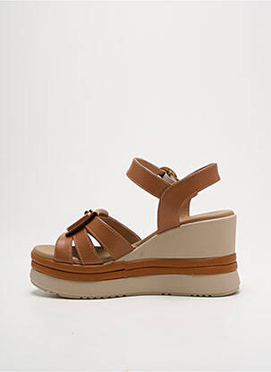 Sandales/nu pieds matière lisse talon de 7 à 9cm marron NERO GIARDINI femme