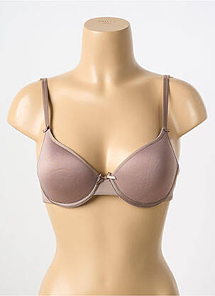 Soutien-gorge effet matière satinée haut soutien-gorge moulé marron CHANTELLE femme